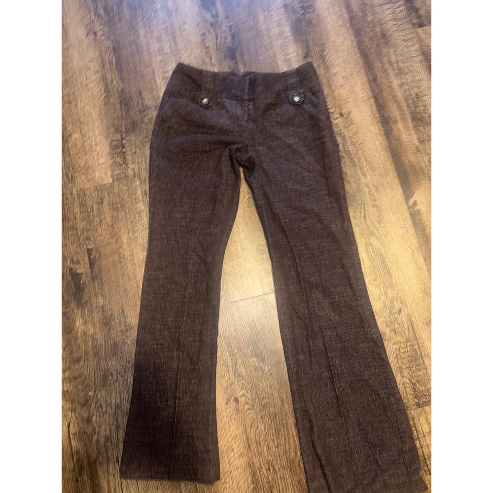 A. Byer Brown Textured Dress Pants Womens 5 Bootcut Mid Rise Y2K Trousers